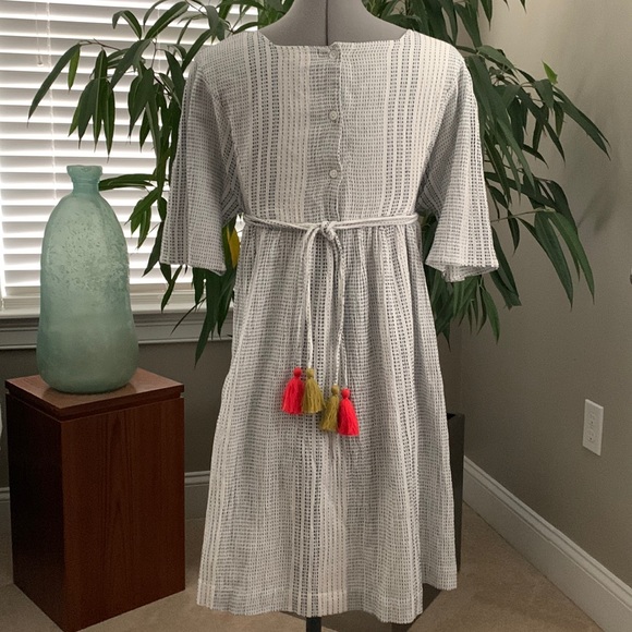 THML Embroidered Yoke Dress with Tasseled Ties - Picture 7 of 16